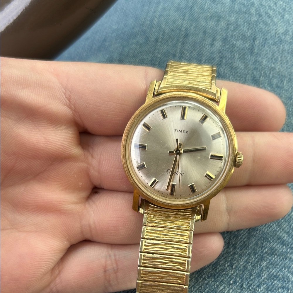 Timex Electric Watch with Textured Spiedel 10k GF Band